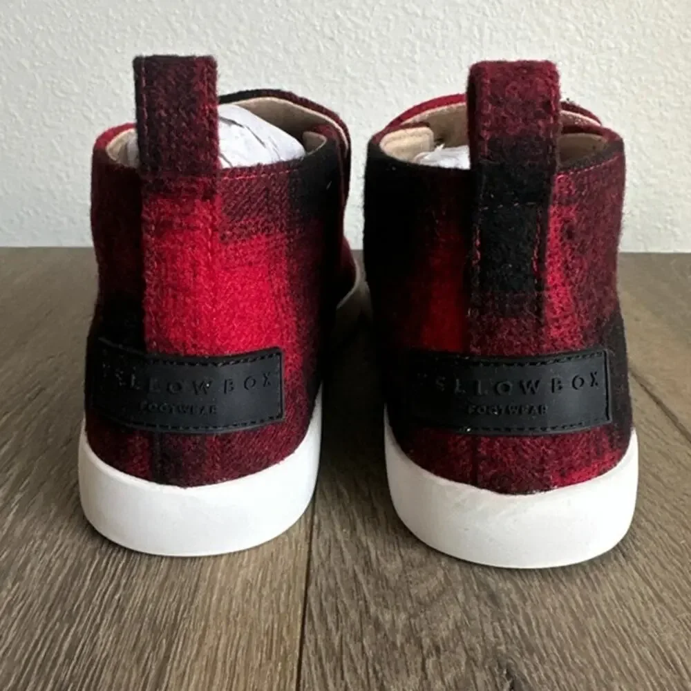 Yellow Box Oriana Red Buffalo Plaid Flannel Slip-On Chukka Sneaker Women's 6